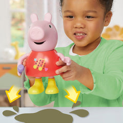 Close-up of Peppa Pig Talk & Sing doll face for expressive play