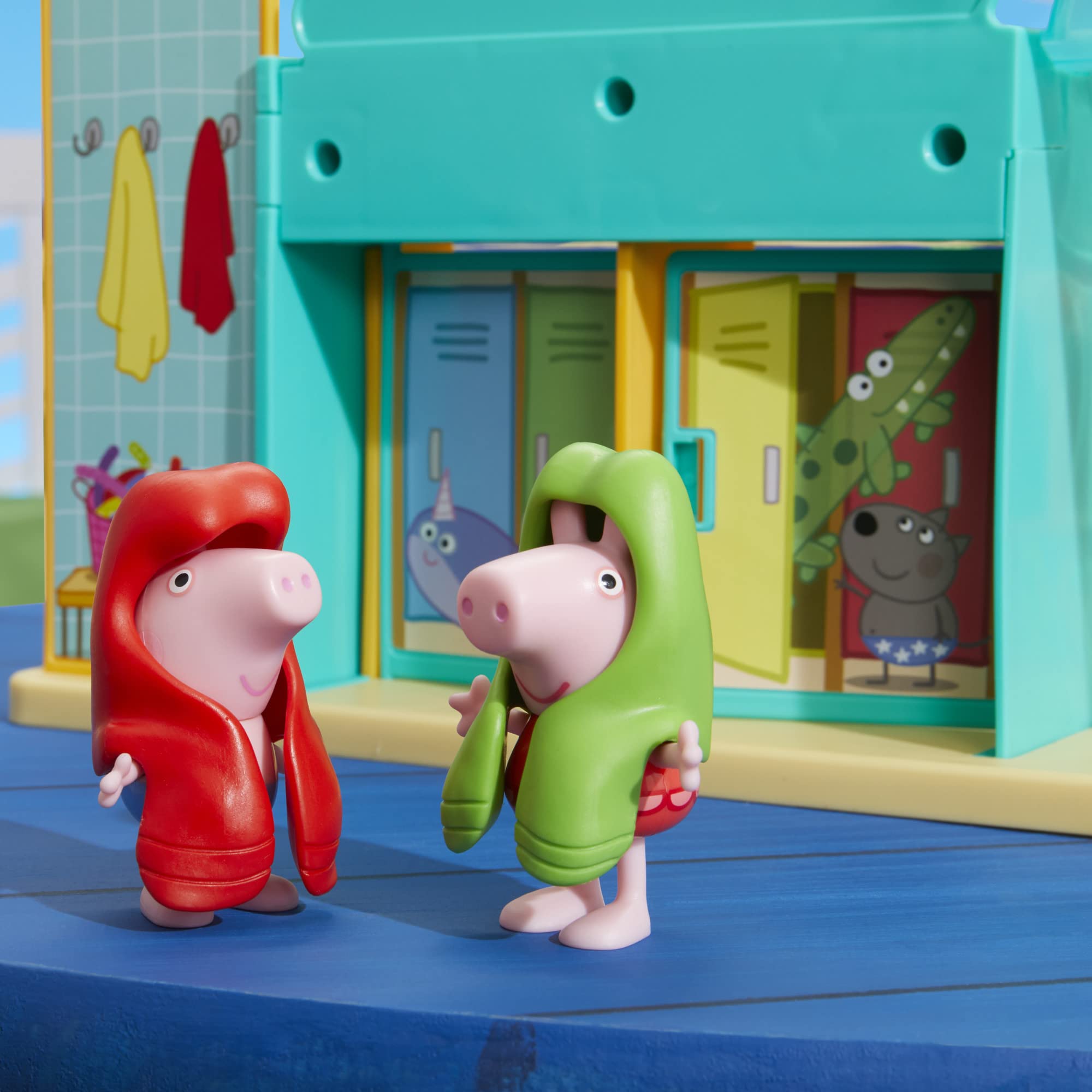 Peppa Pig Waterpark flamingo floatie adds color and imaginative pool play.