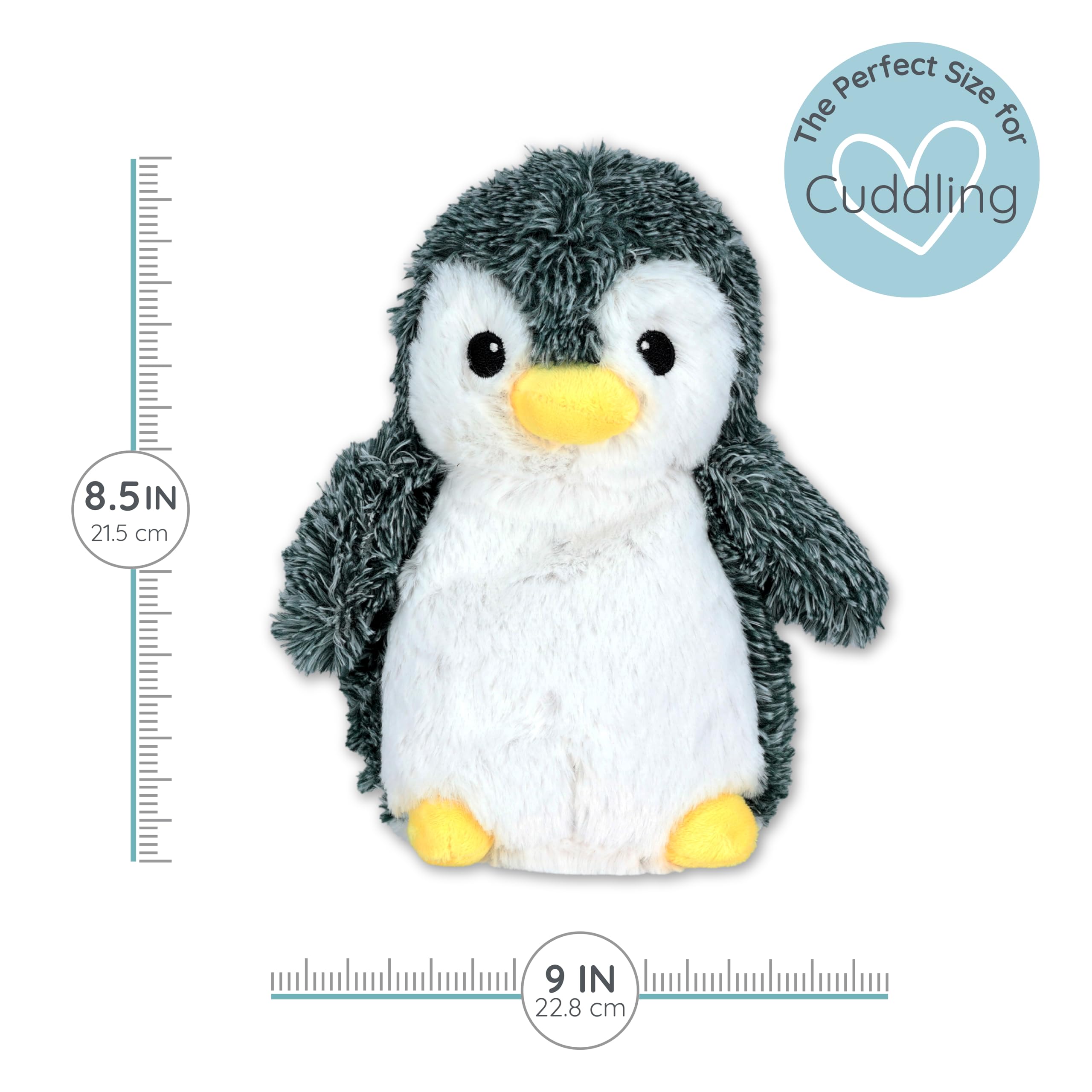 Peppy Penguin lavender-scented plush delivers a soothing aroma during relaxation.