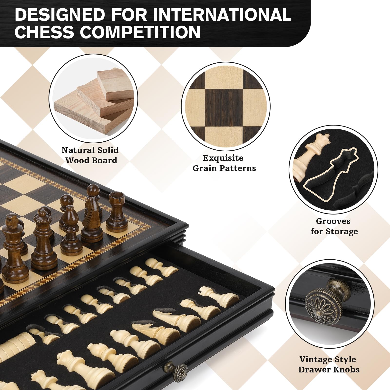 Includes two extra queens for versatile chess setups on Peradix board.