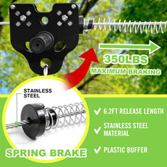 Perantlb 6ft spring brake ensures controlled deceleration for kids.