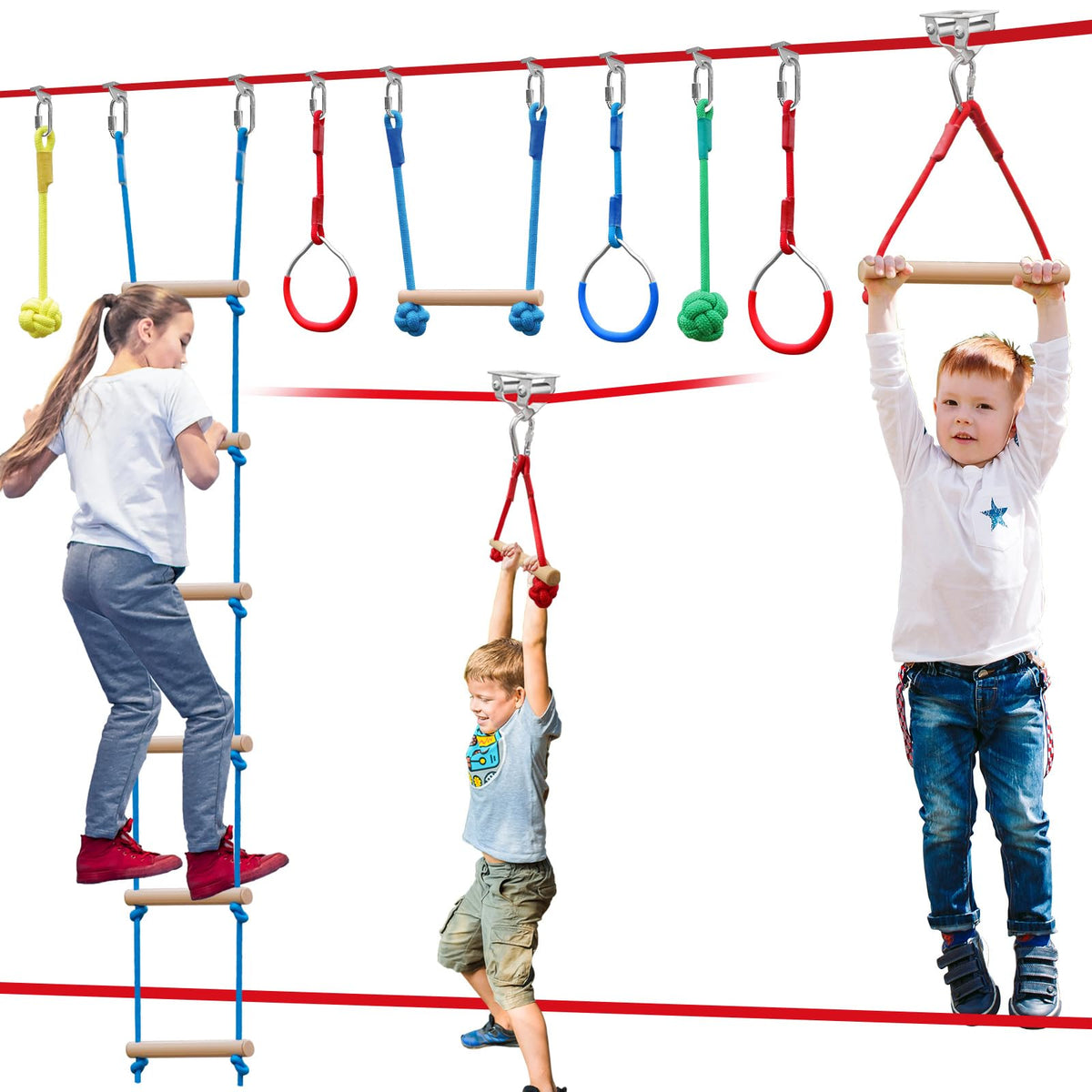 Perantlb Ninja Slackline 60ft setup for backyard play and balance training.