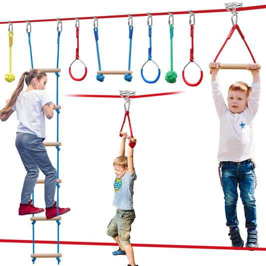 Perantlb Ninja Slackline 60ft setup for backyard play and balance training.