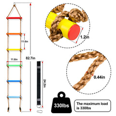 Perantlb rope ladder attached to a tree house for outdoor play