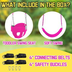 Perantlb swing set shows four hanging straps for secure installation