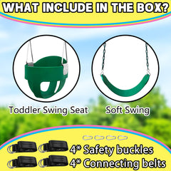 Perantlb outdoor swing with four hanging straps for stable installation
