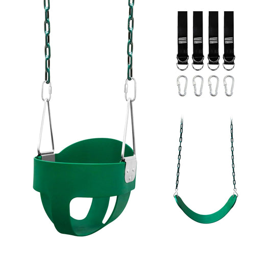 Perantlb toddler outdoor swing with high-back bucket seat for secure daytime fun