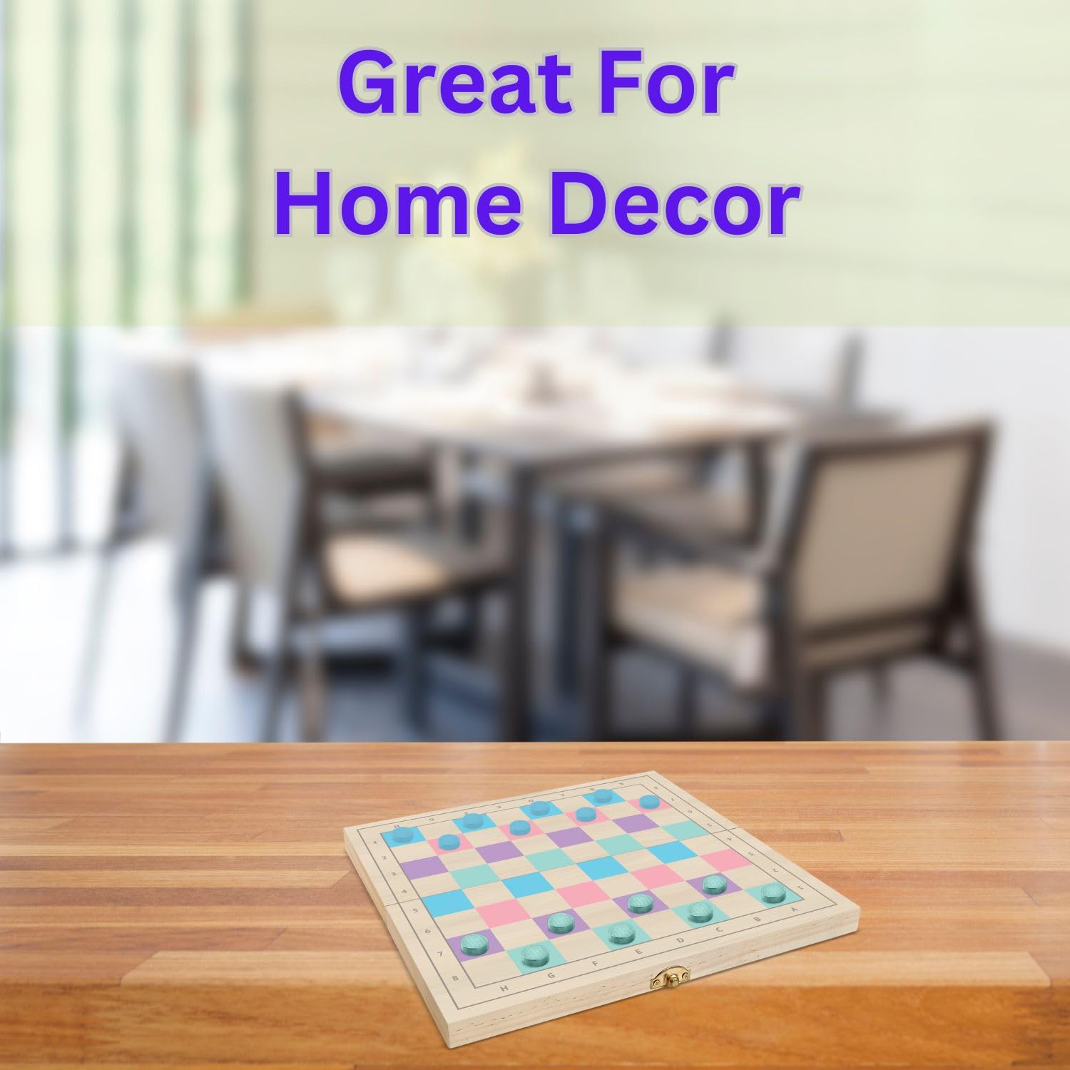Gift-ready wooden chess and checkers set displayed attractively