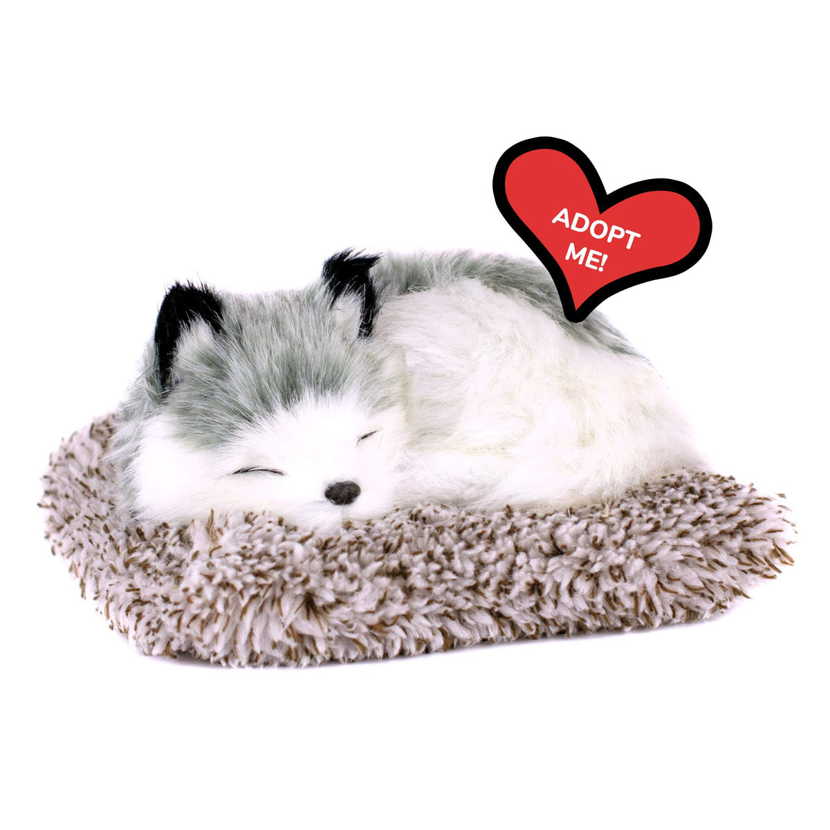 Perfect Petzzz Minis Alaskan Husky on its bed shows compact dimensions for small spaces