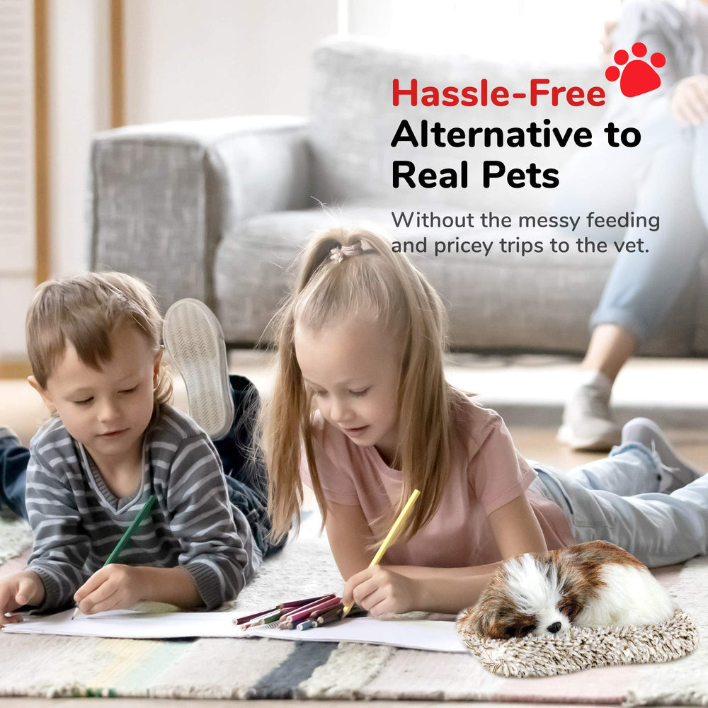 Perfect Petzzz battery-life close-up highlights gentle tummy presses.