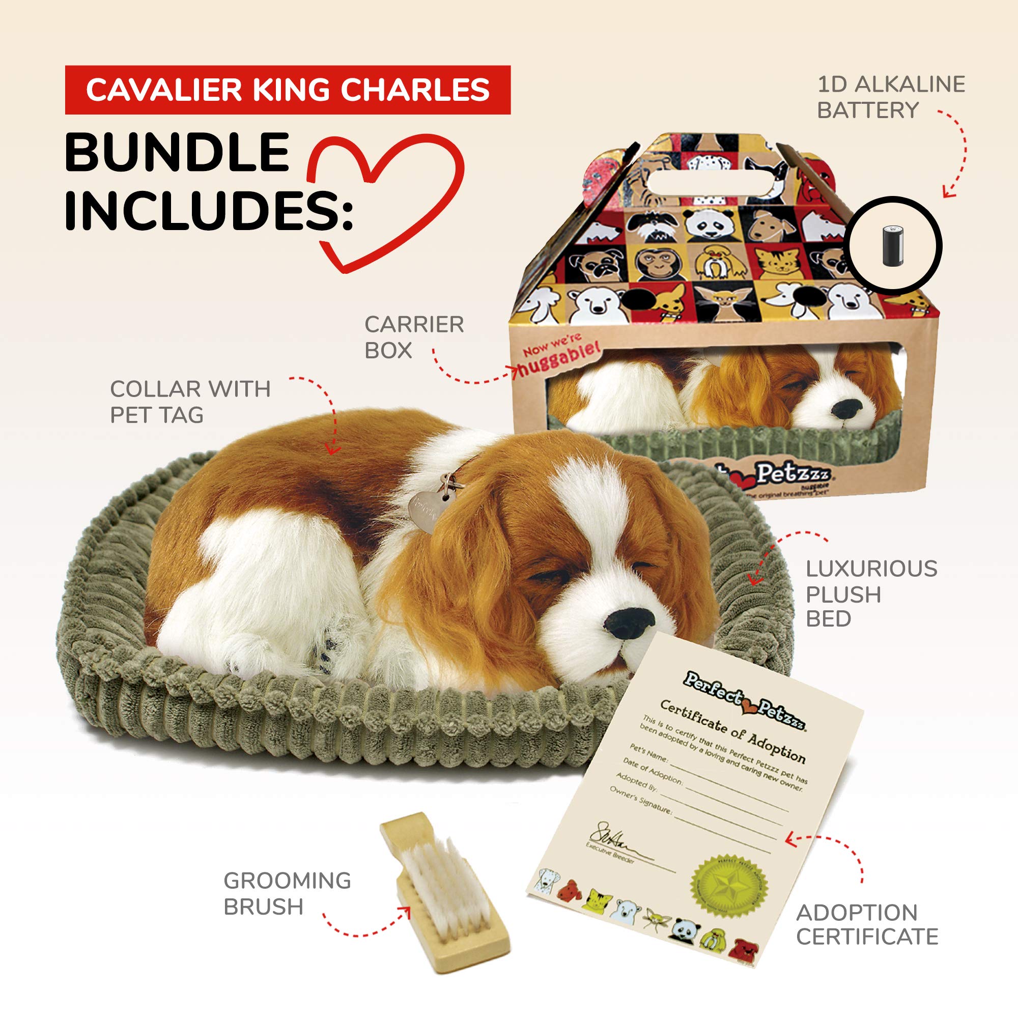 Perfect Petzzz Cavalier King Charles fur closeup highlights premium synthetic texture for allergy-friendly play