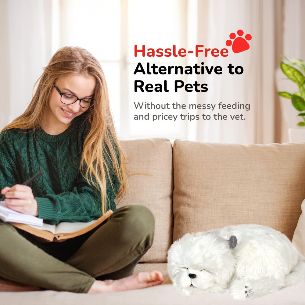 Perfect Petzzz Maltese lifelike interaction offers calming companionship without real pet care.