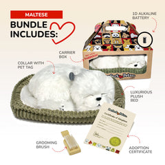 Close-up of Perfect Petzzz Maltese synthetic fur showing soft, allergy-friendly texture.