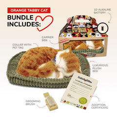 Perfect Petzzz orange tabby cat breathing-feature shows gentle, lifelike movement
