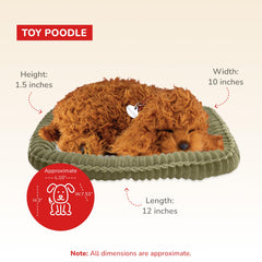 Perfect Petzzz Poodle in lifelike pose demonstrates compact 10-inch size