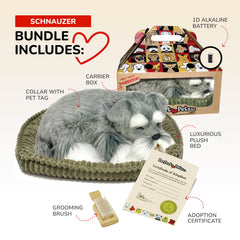 Perfect Petzzz Schnauzer face closeup highlights lifelike fur texture for realistic play.
