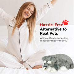 Perfect Petzzz Schnauzer synthetic fur detail emphasizes allergy-friendly, worry-free cuddling.