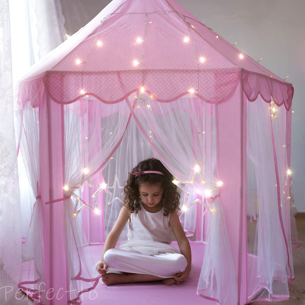 Spacious interior of the Perfectto Design princess castle tent for toys and kids