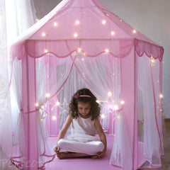 Spacious interior of the Perfectto Design princess castle tent for toys and kids