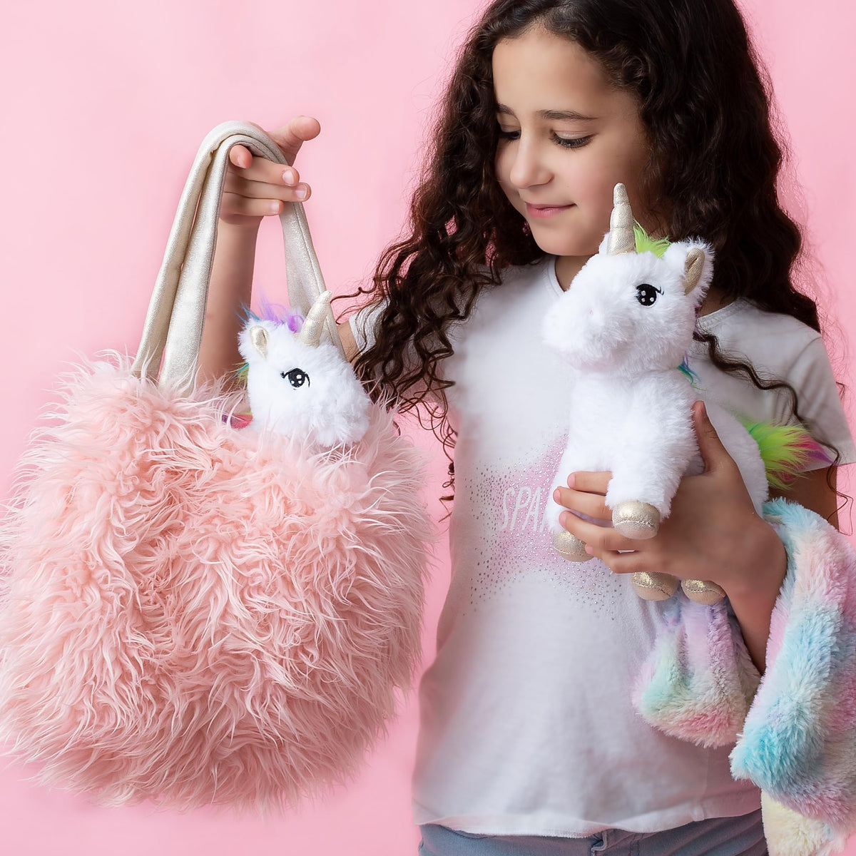 Perfectto Design unicorn 4-piece plush set for imaginative play