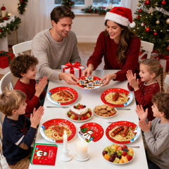 PERFQU Merry Christmas dessert plates 7in ideal for cakes and treats at gatherings.