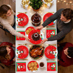 PERFQU Merry Christmas packaging showing a complete disposable kit for parties.