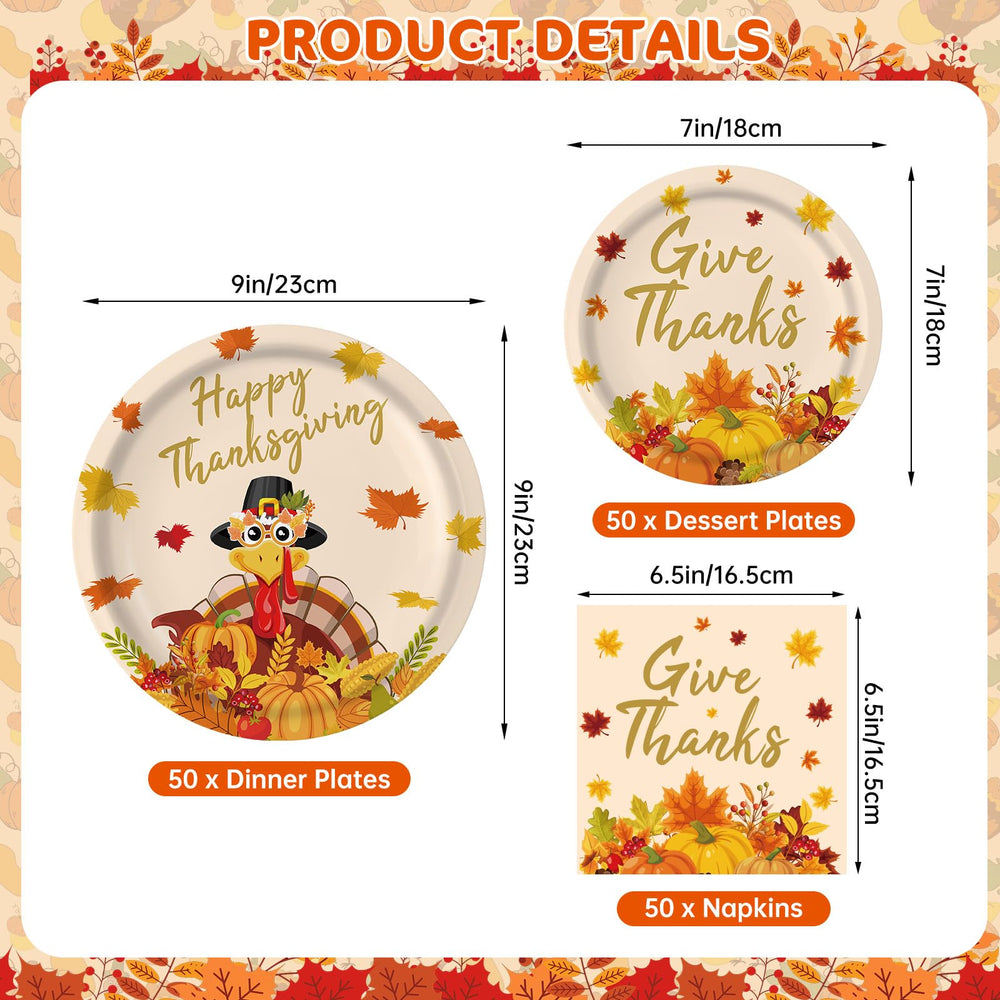 PERFQU 6.5x6.5 inch napkins for cleanups and sharing during fall celebrations