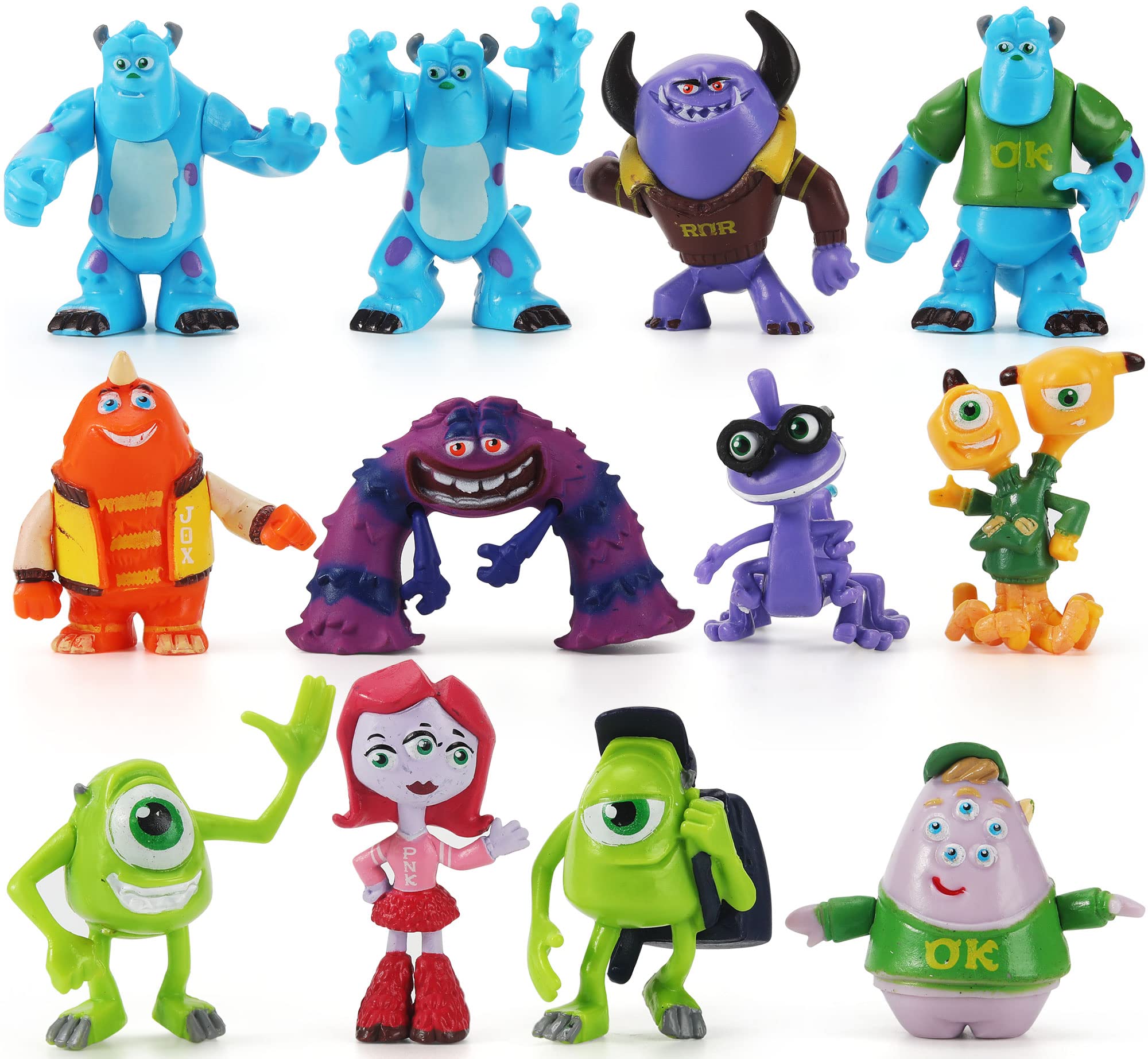 Perftsaly 12Pcs monsters cake toppers set for vibrant dessert display
