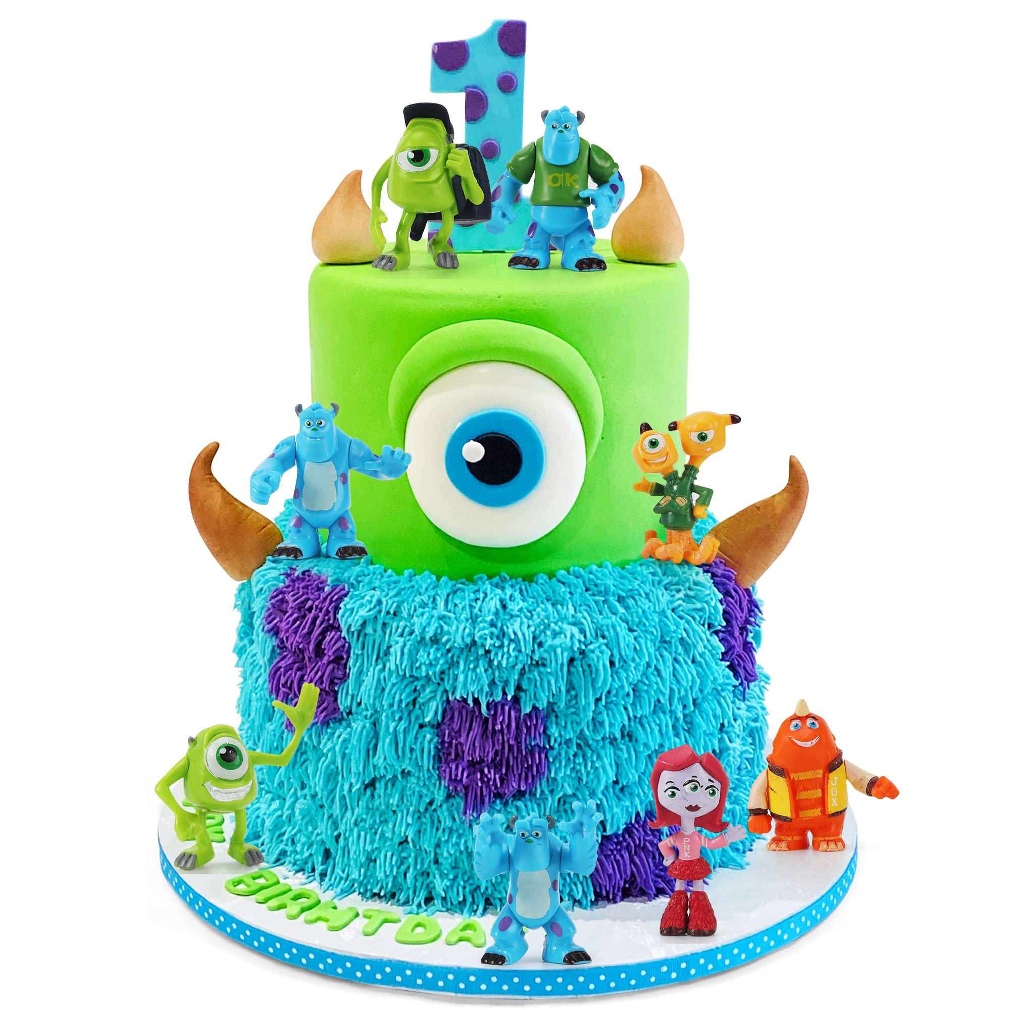 Perftsaly monsters cake toppers with vivid expressions for playful party vibes