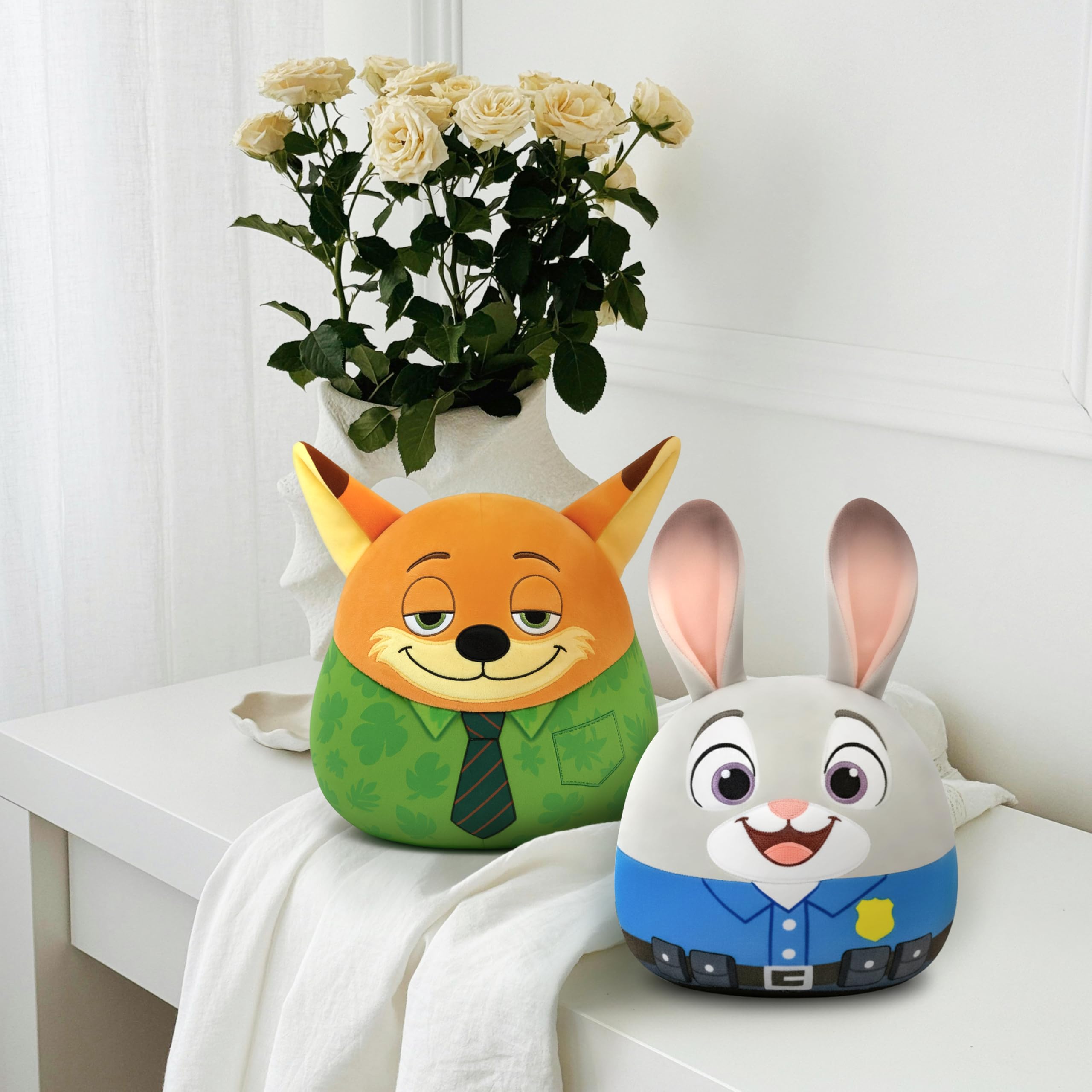 Periyholev gray rabbit police plush ideal desk decor