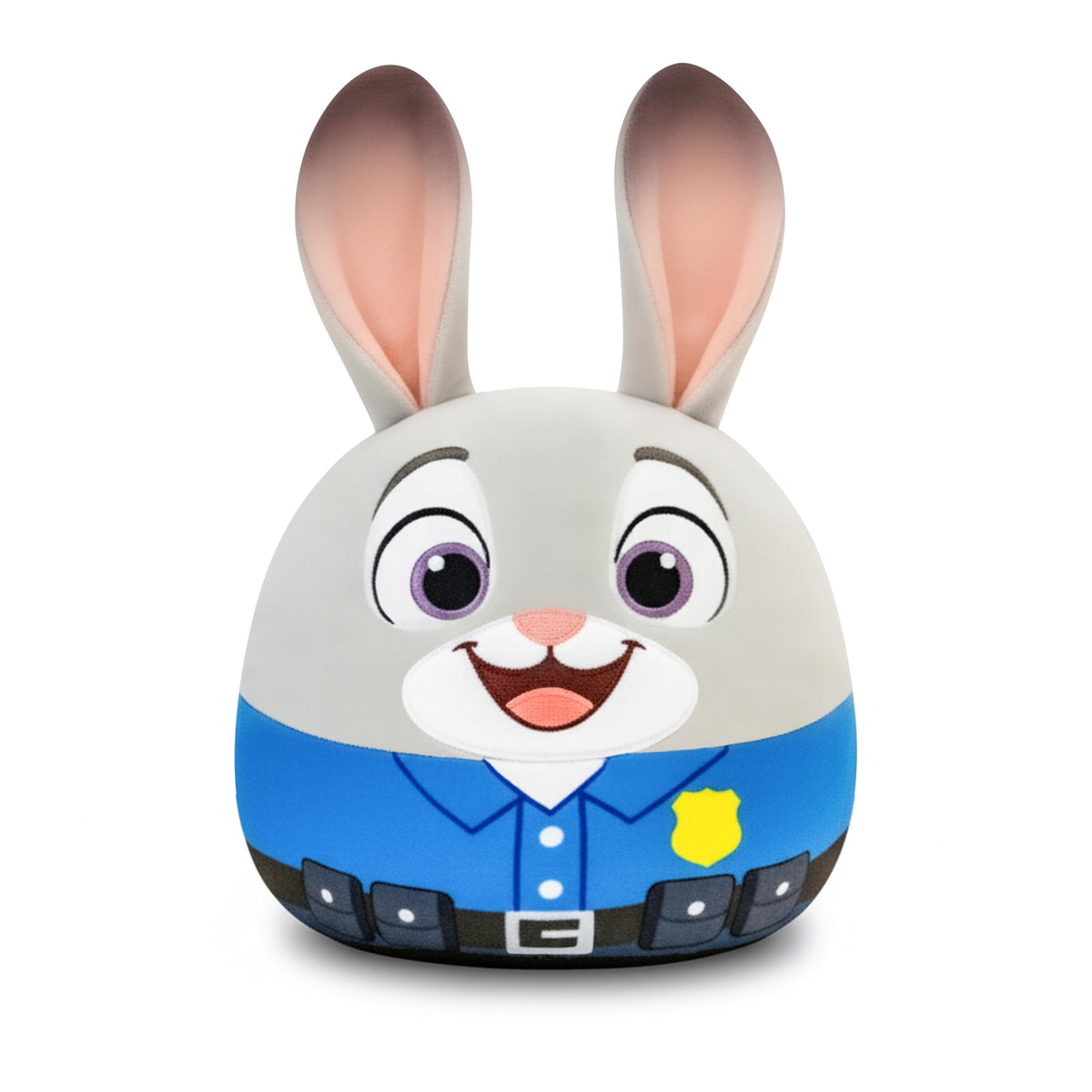 Periyholev gray rabbit police plush face close-up for cuddling joy