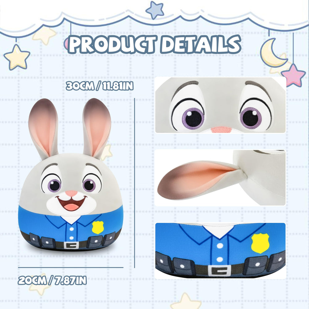 Periyholev gray rabbit police plush soft fabric touch