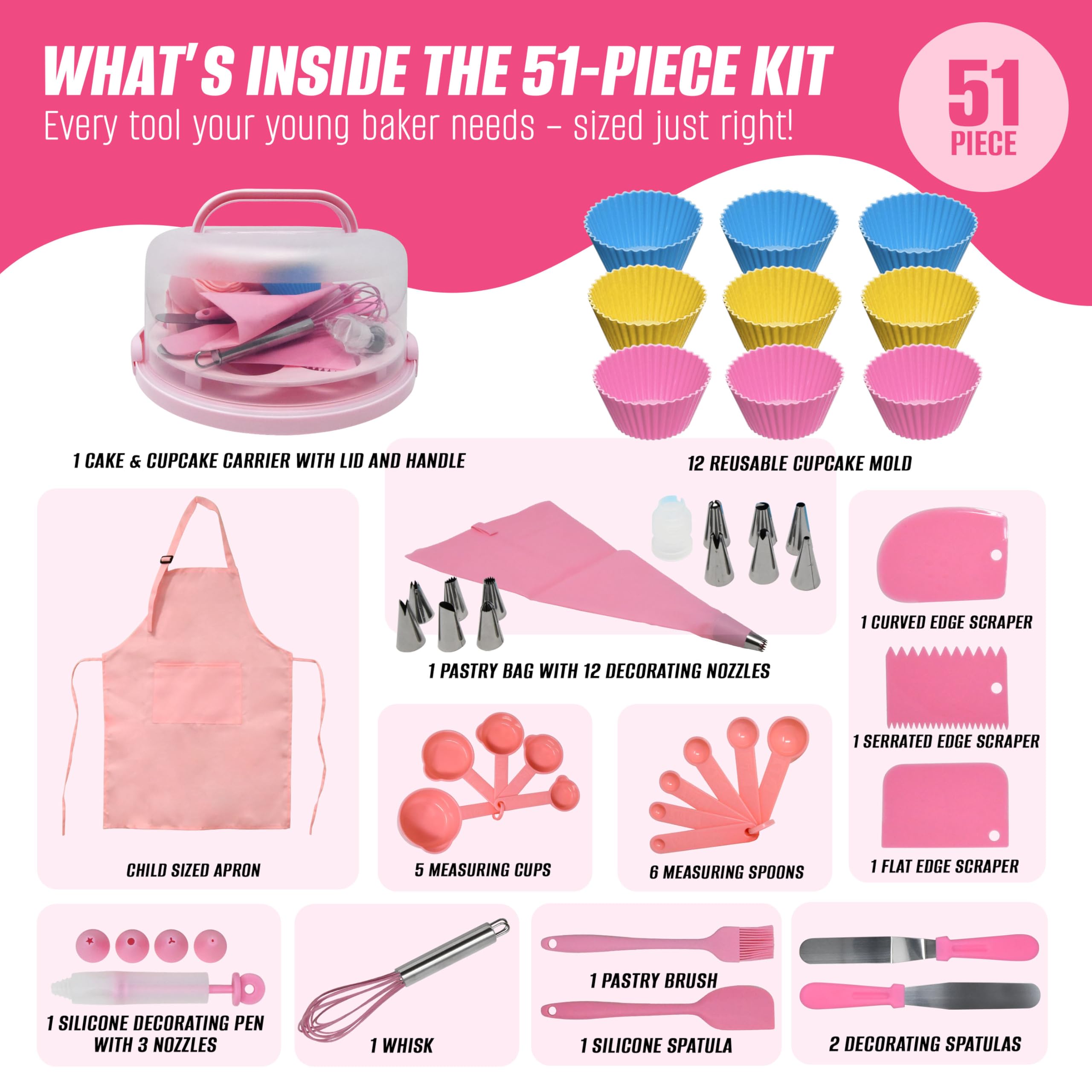 PERLLI measuring cups and spoons offer precise measurements for young bakers.
