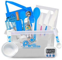 PERLLI Kids Real Cooking Set case for organized storage and easy transport.