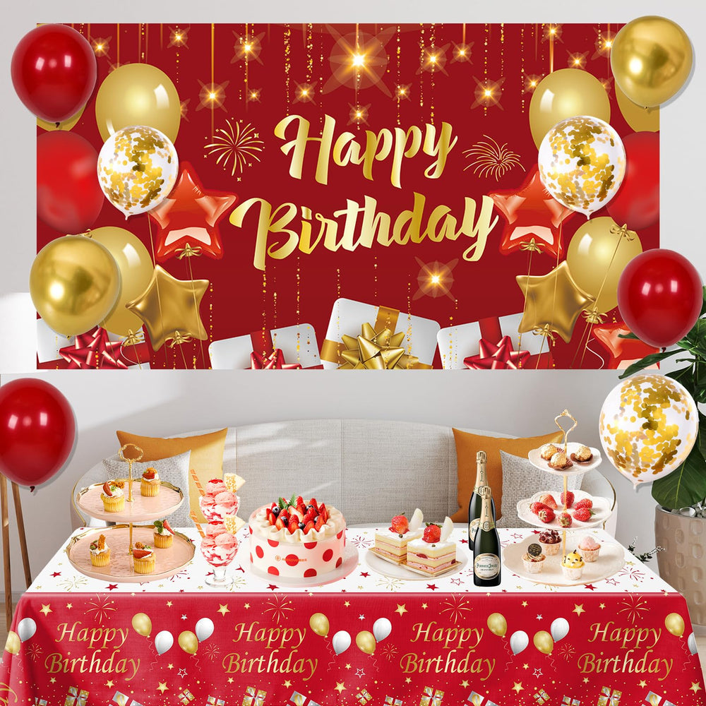 Perpetily birthday table cover 180x108 cm protects surfaces and adds style.