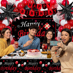 Perpetily birthday table cover protects surfaces with vivid design.