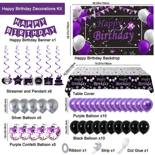 Perpetily happy birthday banner backdrop for photo-ready celebrations