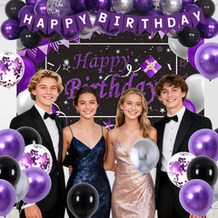 Perpetily purple backdrop fabric is reusable and easy to hang