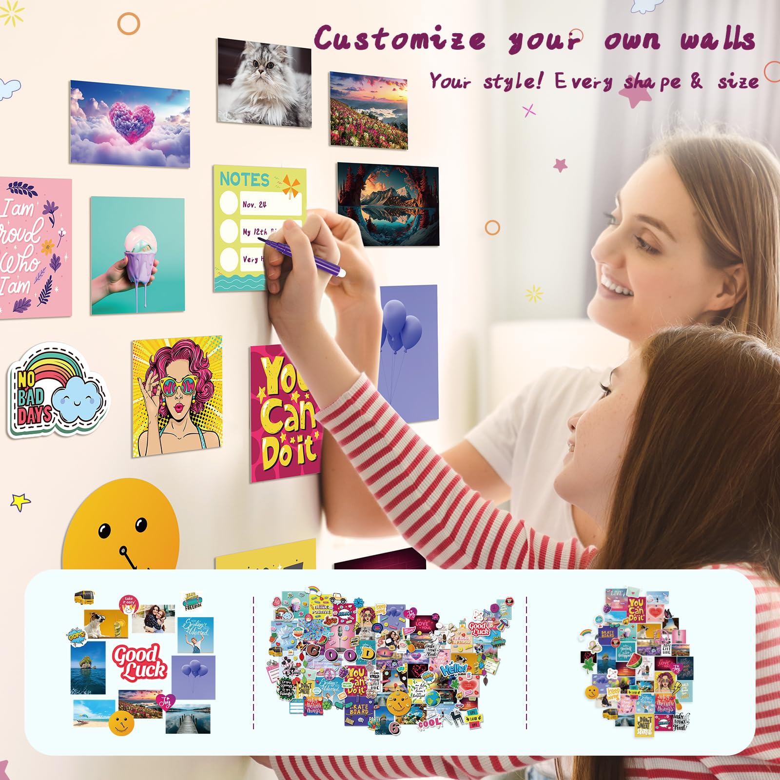 PERRYHOME 3D foam squares add depth to wall decals