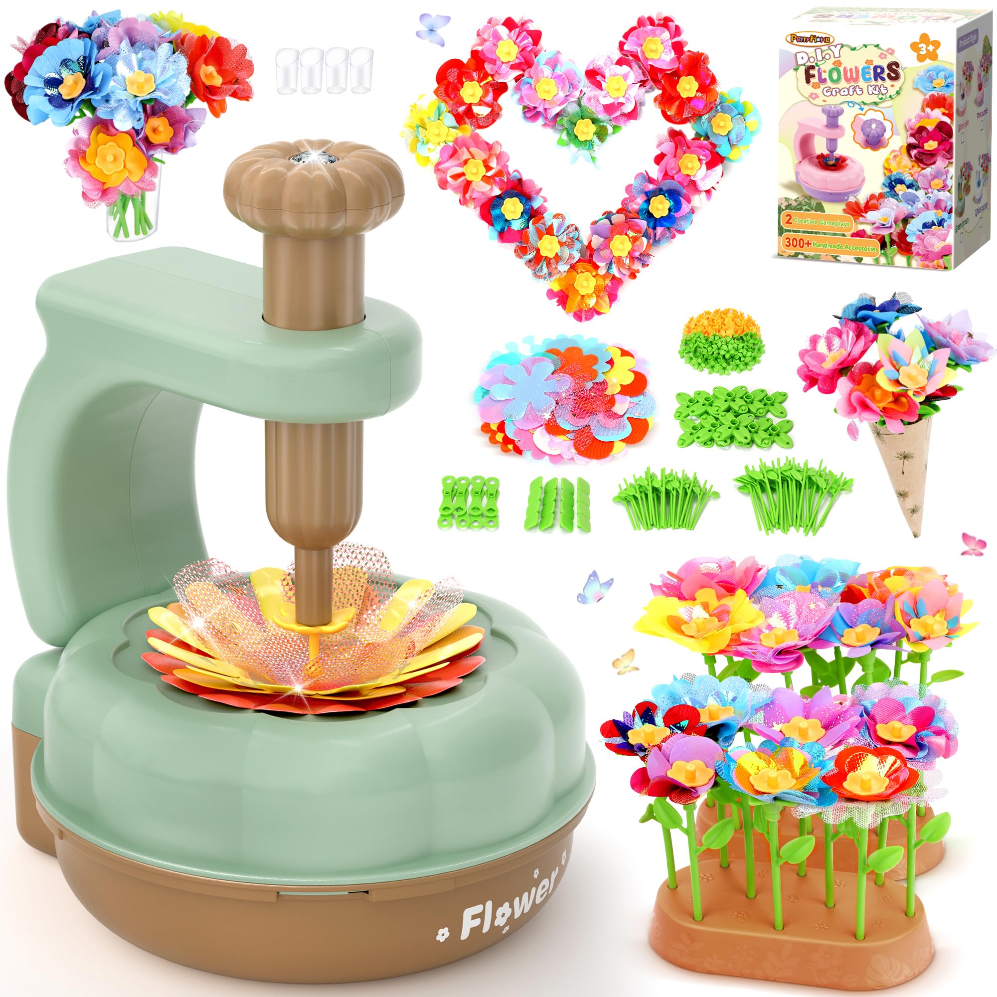 PERRYHOME bouquet maker kit with embellishments for kids' creative play and gifting.