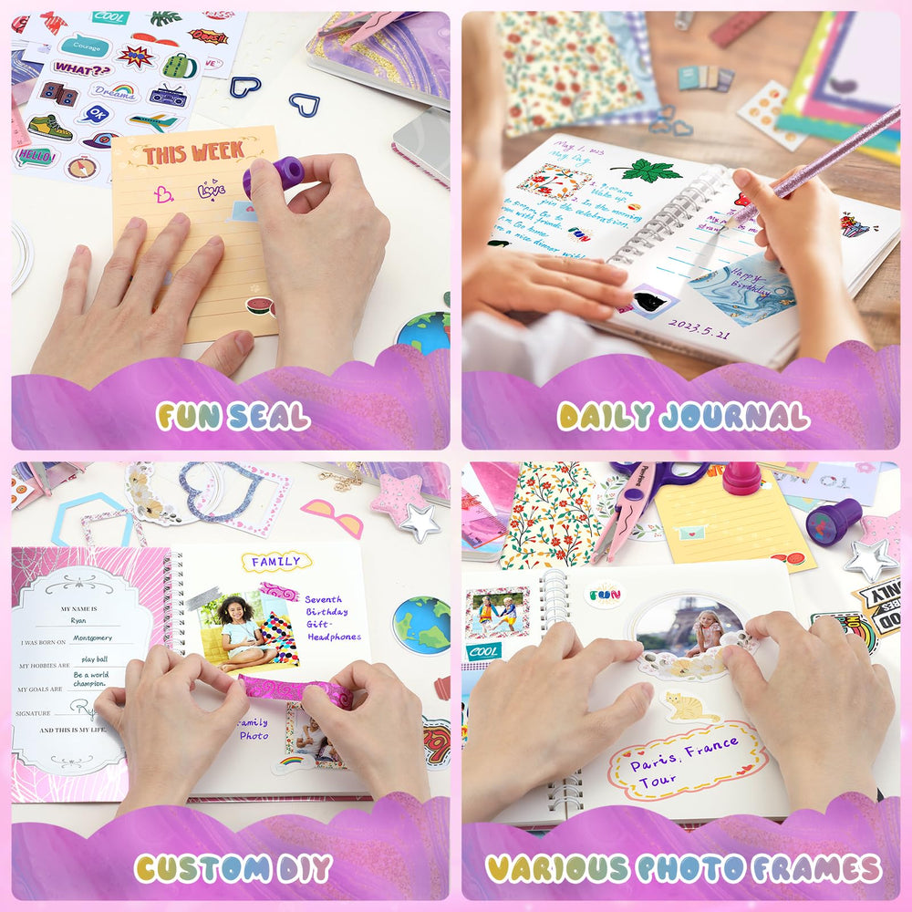 PERRYHOME DIY Journal Kit stickers and stamps enable playful personalization.