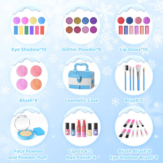 PERRYHOME Frozen-themed makeup box for pretend dress-up and storytelling.