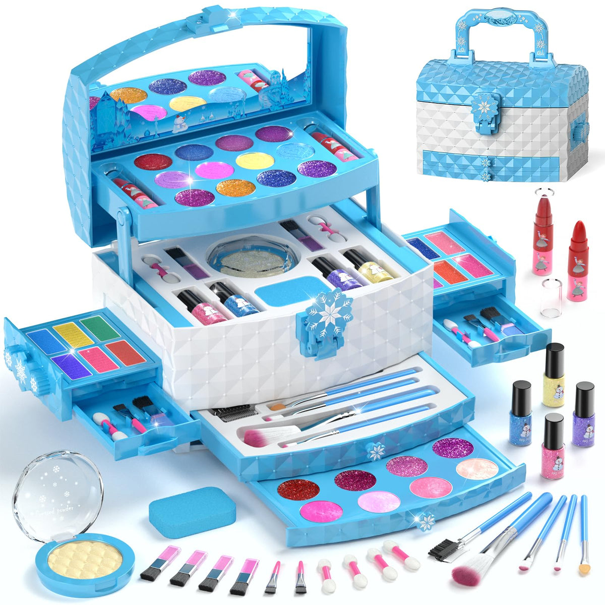 PERRYHOME 56-piece makeup set in Frozen theme, inspires imaginative play.