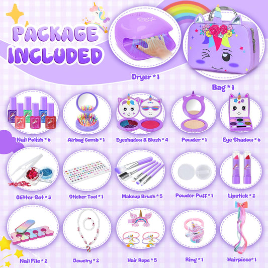 PERRYHOME kids nail art kit with water-based polish safe for fun