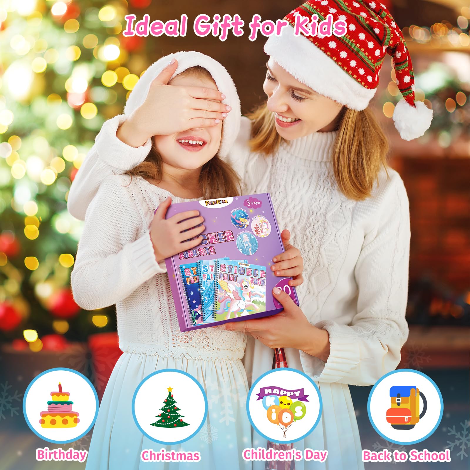 PERRYHOME sticker-by-number tear-proof paper ensures durable crafting for little hands.