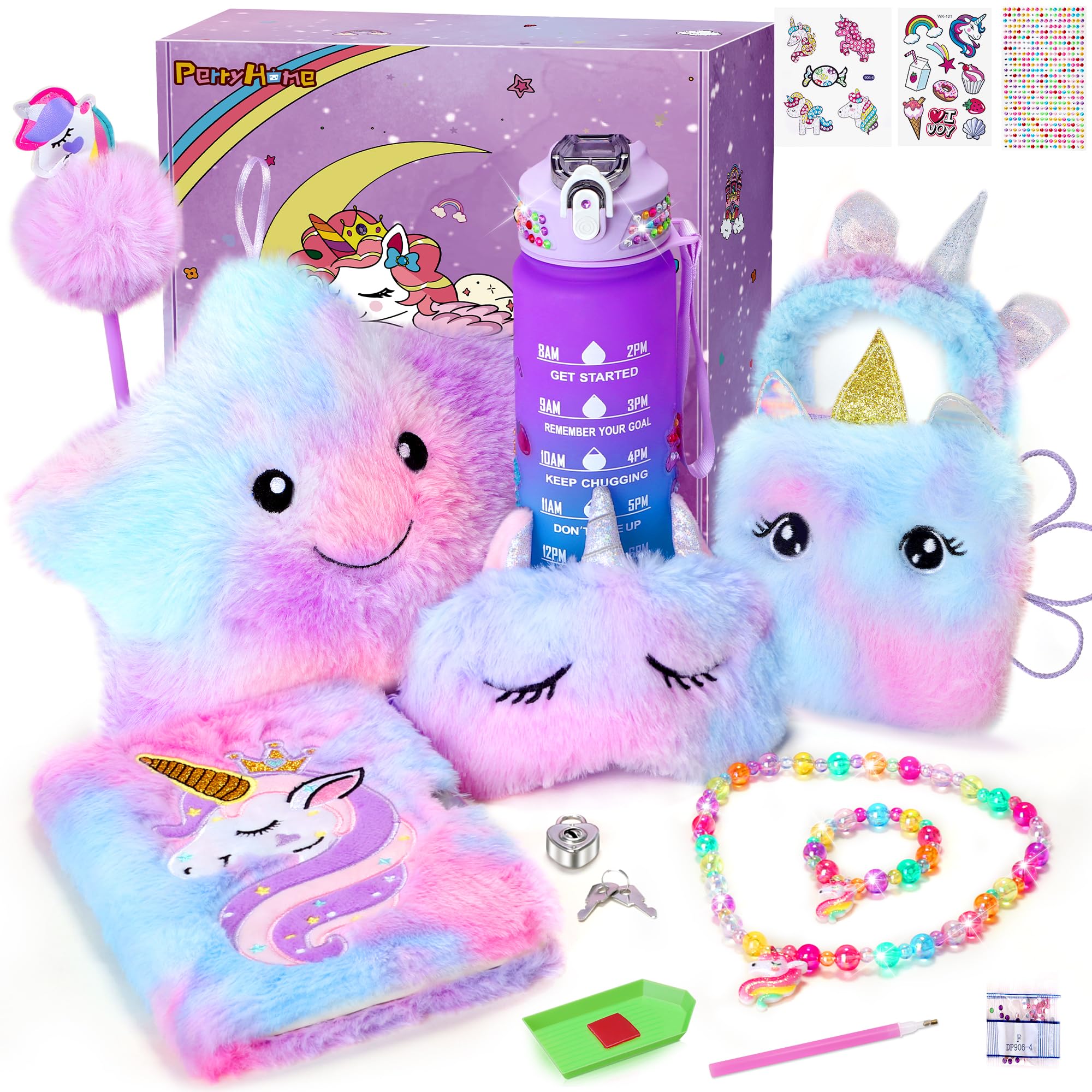 Perryhome Unicorn gifts glowing star pillow adds magical comfort during bedtime.