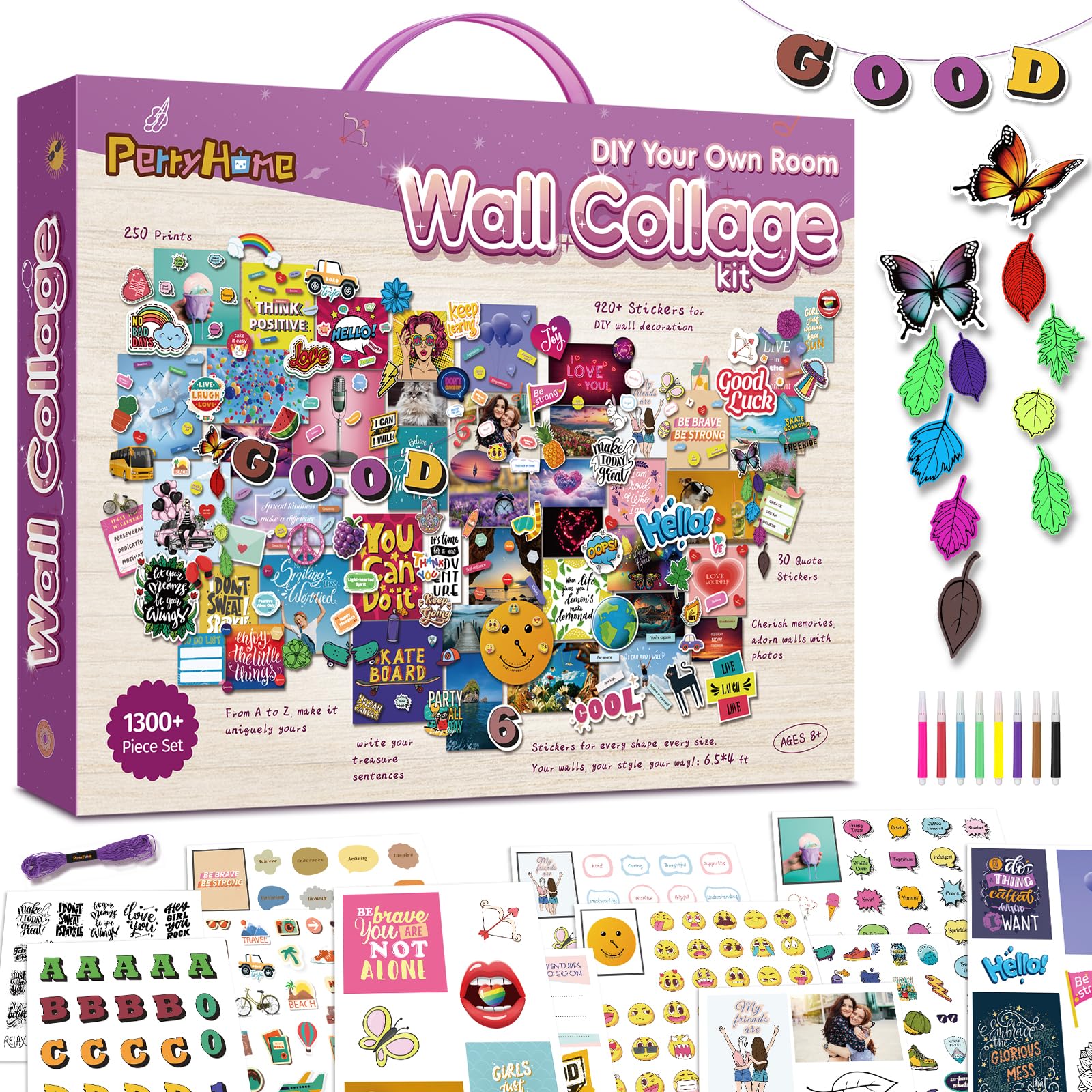PERRYHOME wall collage kit contents for creative room decor