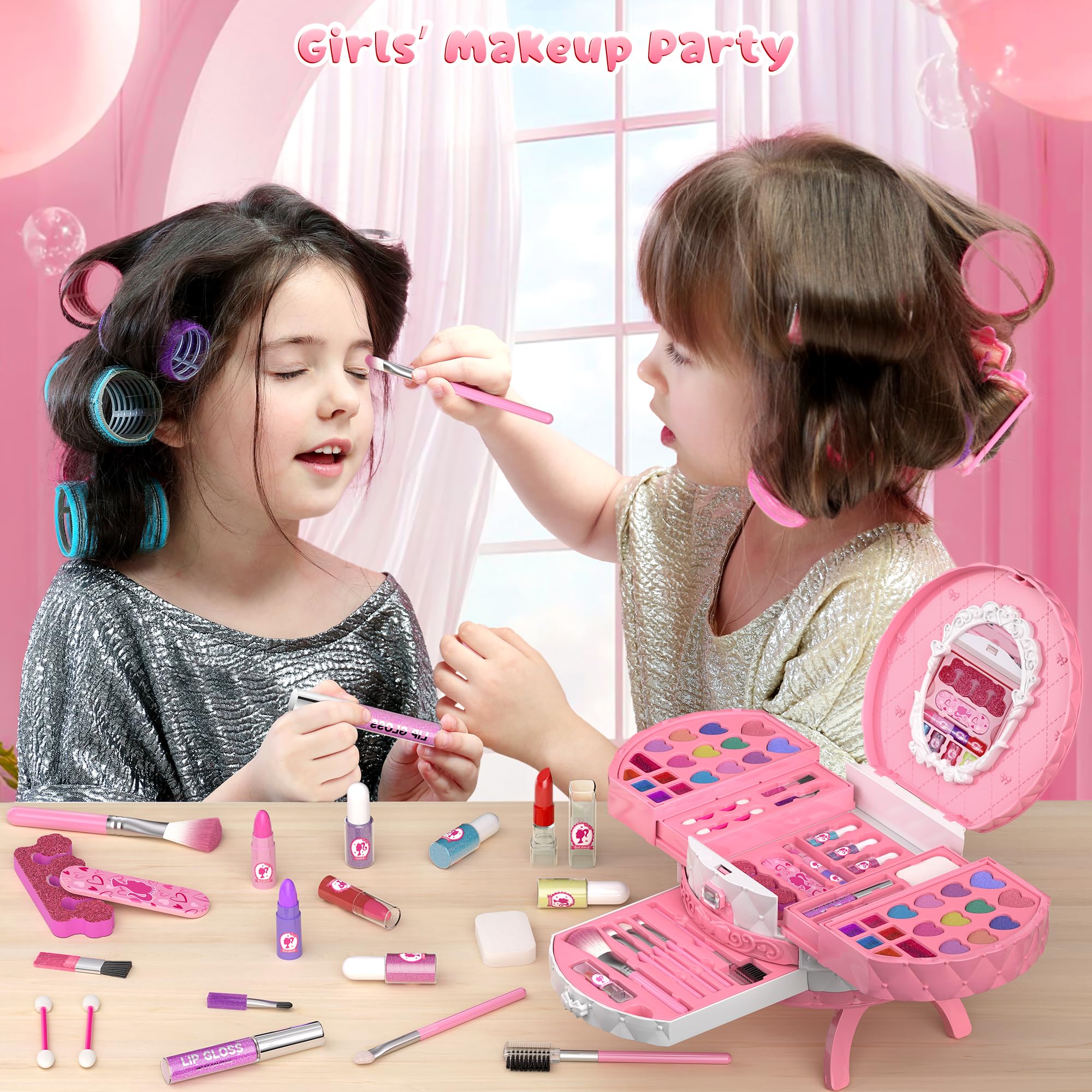 PERRYHOME washable non-toxic makeup ensures gentle, easy cleaning after playful sessions.