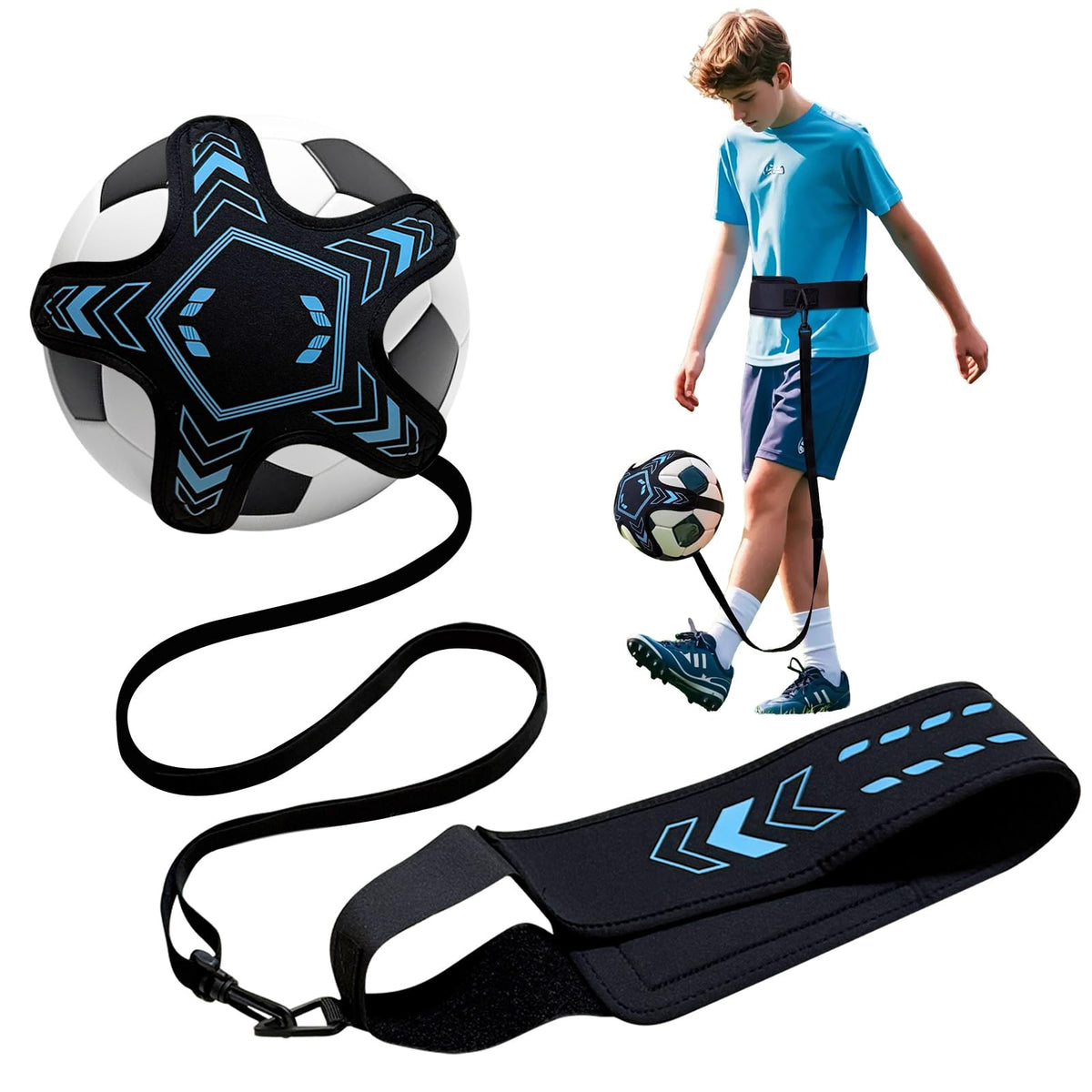 PESAKE soccer solo trainer waist belt enables hands-free practice anywhere