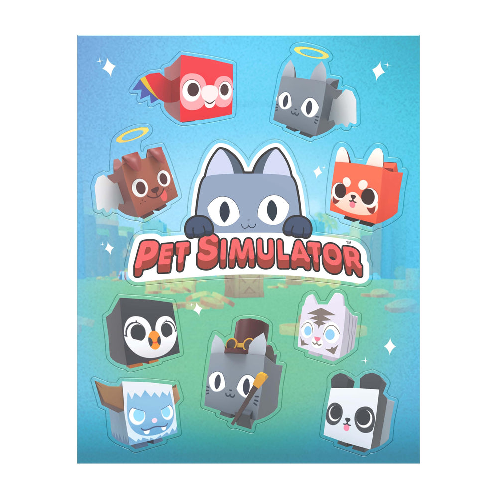 Pet Simulator Sticker Sheet for personalized branding and decoration.